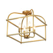 Load image into Gallery viewer, Farmhouze Light - Traditional Candle Style Box Lantern Semi Flush Light - Ceiling Light - Brass - 
