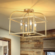 Load image into Gallery viewer, Farmhouze Light - Traditional Candle Style Box Lantern Semi Flush Light - Ceiling Light - Brass - 

