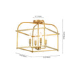 Load image into Gallery viewer, Farmhouze Light - Traditional Candle Style Box Lantern Semi Flush Light - Ceiling Light - Brass - 
