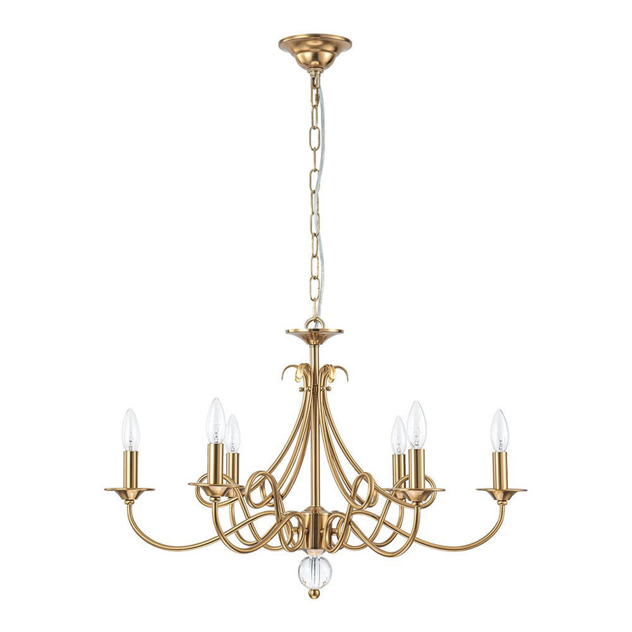 Farmhouze Light - Traditional Luxury Brass 6 - Light Candle Chandelier - Chandelier - Brass - 