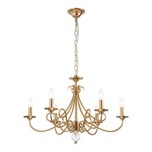 Farmhouze Light - Traditional Luxury Brass 6 - Light Candle Chandelier - Chandelier - Brass - 