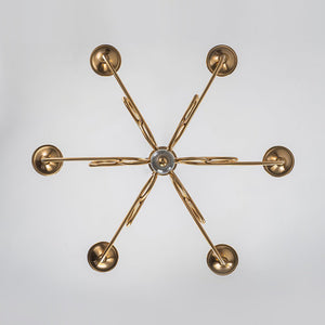 Farmhouze Light - Traditional Luxury Brass 6 - Light Candle Chandelier - Chandelier - Brass - 