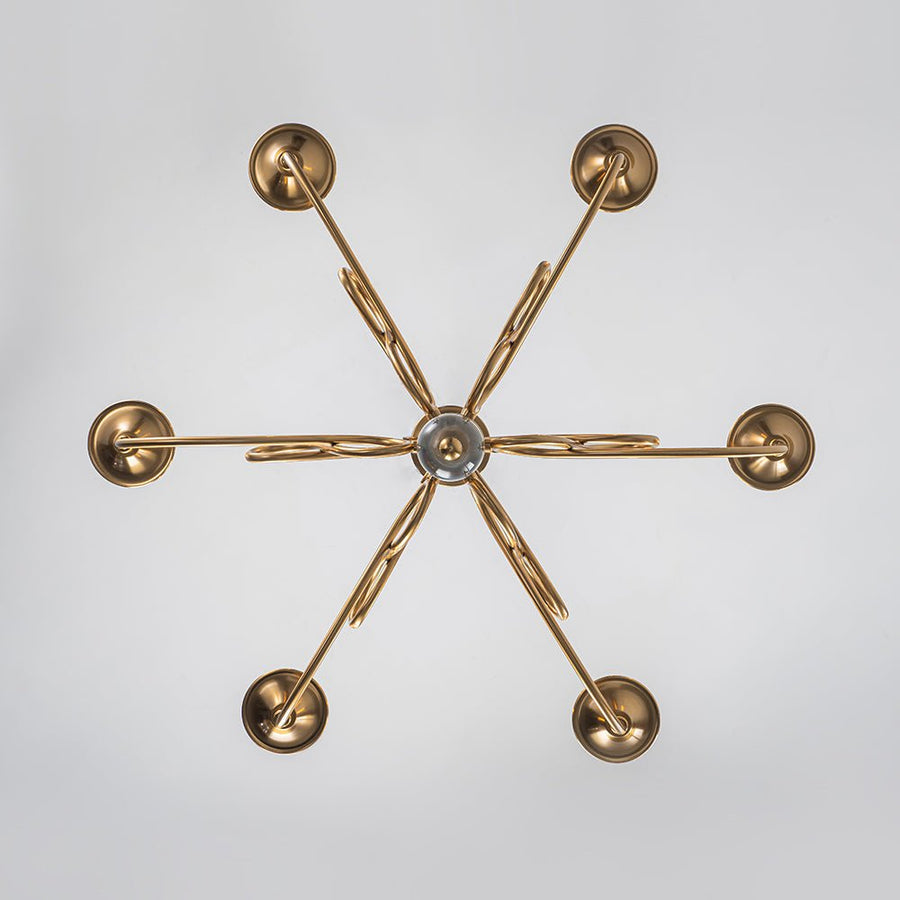 Farmhouze Light - Traditional Luxury Brass 6 - Light Candle Chandelier - Chandelier - Brass - 