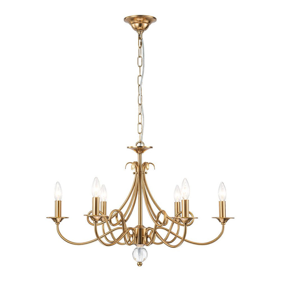Farmhouze Light - Traditional Luxury Brass 6 - Light Candle Chandelier - Chandelier - Brass - 