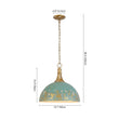 Load image into Gallery viewer, Farmhouze Light - Vintage 1 - Light Gold Green Patina Metal Dome Pendant - Chandelier - 15.7 in - 
