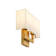 Load image into Gallery viewer, Farmhouze Light-Vintage 2-Light Fabric Square Brass Wall Lamp-Wall Sconce-2 Packs-
