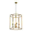 Load image into Gallery viewer, Farmhouze Light-Vintage 4-Light Antique Gold Metal Cylinder Cage Lantern Pendant-Ceiling Light-21.7 in-
