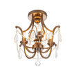 Load image into Gallery viewer, Farmhouze Light-Vintage 4-Light Distressed Candle Crystal Empire Semi Flush-Ceiling Light-17.1 in-
