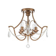 Load image into Gallery viewer, Farmhouze Light-Vintage 4-Light Distressed Candle Crystal Empire Semi Flush-Ceiling Light-17.1 in-
