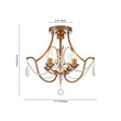 Load image into Gallery viewer, Farmhouze Light-Vintage 4-Light Distressed Candle Crystal Empire Semi Flush-Ceiling Light-17.1 in-
