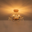 Load image into Gallery viewer, Farmhouze Light-Vintage 4-Light Distressed Candle Crystal Empire Semi Flush-Ceiling Light-17.1 in-
