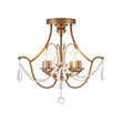 Load image into Gallery viewer, Farmhouze Light-Vintage 4-Light Distressed Candle Crystal Empire Semi Flush-Ceiling Light-17.1 in-
