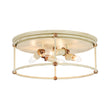 Load image into Gallery viewer, Farmhouze Light-Vintage 4-Light Weathered White Iron Drum Cage Semi Flush-Ceiling Light-13.8 in-
