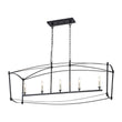 Load image into Gallery viewer, Farmhouze Light-Vintage 5-Light Candle Style Arched Rectangle Island Chandelier-Ceiling Light-Black-
