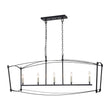 Load image into Gallery viewer, Farmhouze Light-Vintage 5-Light Candle Style Arched Rectangle Island Chandelier-Ceiling Light-Black-
