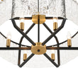 Load image into Gallery viewer, Farmhouze Light-Vintage 6-Light Water Glass Wide Drum Lantern Chandelier-Chandelier-Black-
