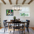 Load image into Gallery viewer, Farmhouze Light-Vintage 6-Light Water Glass Wide Drum Lantern Chandelier-Chandelier-Black-
