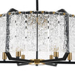Load image into Gallery viewer, Farmhouze Light-Vintage 6-Light Water Glass Wide Drum Lantern Chandelier-Chandelier-Black-

