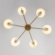 Load image into Gallery viewer, Farmhouze Light-Vintage 6-Light White Pleated Fabric Tiered Candle Chandelier-Chandelier-Brass-
