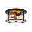 Load image into Gallery viewer, Farmhouze Light - Vintage Black 2 - Light Water Glass Drum Semi Flush Mount - Ceiling Light - Black - 
