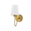Load image into Gallery viewer, Farmhouze Light-Vintage Brass 1-Light Linen Shade Fabric Vanity Wall Lamp-Wall Sconce-2 Packs-

