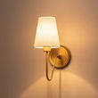 Load image into Gallery viewer, Farmhouze Light-Vintage Brass 1-Light Linen Shade Fabric Vanity Wall Lamp-Wall Sconce-2 Packs-
