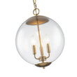 Load image into Gallery viewer, Farmhouze Light-Vintage Brass 3-Light Candle Style Clear Glass Globe Pendant-Pendant-Brass-
