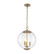 Load image into Gallery viewer, Farmhouze Light-Vintage Brass 3-Light Candle Style Clear Glass Globe Pendant-Pendant-Brass-
