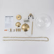 Load image into Gallery viewer, Farmhouze Light-Vintage Brass 3-Light Candle Style Clear Glass Globe Pendant-Pendant-Brass-
