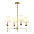Load image into Gallery viewer, Farmhouze Light-Vintage Brass 4-Light White Fabric Candle Chandelier-Chandelier-4 Bulbs-
