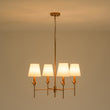 Load image into Gallery viewer, Farmhouze Light-Vintage Brass 4-Light White Fabric Candle Chandelier-Chandelier-4 Bulbs-
