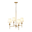 Load image into Gallery viewer, Farmhouze Light-Vintage Brass 4-Light White Fabric Candle Chandelier-Chandelier-4 Bulbs-

