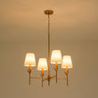 Load image into Gallery viewer, Farmhouze Light-Vintage Brass 4-Light White Fabric Candle Chandelier-Chandelier-4 Bulbs-
