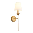 Load image into Gallery viewer, Farmhouze Light-Vintage Brass Candle Style 1-Light White Fabric Wall Sconce-Wall Sconce-1 Pack-
