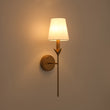 Load image into Gallery viewer, Farmhouze Light-Vintage Brass Candle Style 1-Light White Fabric Wall Sconce-Wall Sconce-1 Pack-
