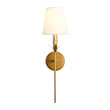 Load image into Gallery viewer, Farmhouze Light-Vintage Brass Candle Style 1-Light White Fabric Wall Sconce-Wall Sconce-1 Pack-

