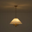 Load image into Gallery viewer, Farmhouze Light-Vintage Brass Candle Style Fabric Round Tapered Lantern Pendant-Chandelier-20 in-
