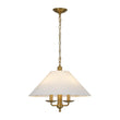 Load image into Gallery viewer, Farmhouze Light-Vintage Brass Candle Style Fabric Round Tapered Lantern Pendant-Chandelier-20 in-
