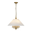 Load image into Gallery viewer, Farmhouze Light-Vintage Brass Candle Style Fabric Round Tapered Lantern Pendant-Chandelier-20 in-
