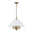 Load image into Gallery viewer, Farmhouze Light-Vintage Brass Candle Style Fabric Round Tapered Lantern Pendant-Chandelier-20 in-
