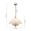 Load image into Gallery viewer, Farmhouze Light-Vintage Brass Candle Style Fabric Round Tapered Lantern Pendant-Chandelier-20 in-
