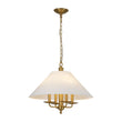 Load image into Gallery viewer, Farmhouze Light-Vintage Brass Candle Style Fabric Round Tapered Lantern Pendant-Chandelier-20 in-
