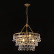Load image into Gallery viewer, Farmhouze Light-Vintage Brass Luxury 3-Tier Round Crystal Accented Chandelier-Chandelier-23.6 in-
