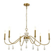 Load image into Gallery viewer, Farmhouze Light - Vintage Brass Scroll 6 - Light Candle Style Chandelier - Chandelier - Brass - 
