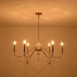 Load image into Gallery viewer, Farmhouze Light - Vintage Brass Scroll 6 - Light Candle Style Chandelier - Chandelier - Brass - 
