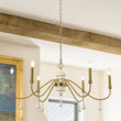 Load image into Gallery viewer, Farmhouze Light - Vintage Brass Scroll 6 - Light Candle Style Chandelier - Chandelier - Brass - 
