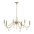 Load image into Gallery viewer, Farmhouze Light - Vintage Brass Scroll 6 - Light Candle Style Chandelier - Chandelier - Brass - 
