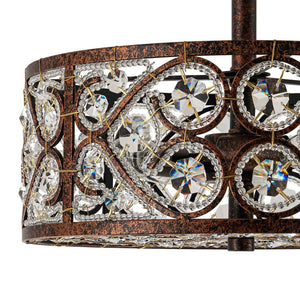 Farmhouze Light - Vintage Bronze Luxe Crystal Drum Lantern Ceiling Light - Ceiling Light - Copper - 