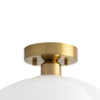Load image into Gallery viewer, Farmhouze Light-Vintage Chic Opal Glass Petal Edge Semi Flush Ceiling Light-Ceiling Light-Brass-
