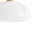 Load image into Gallery viewer, Farmhouze Light-Vintage Chic Opal Glass Petal Edge Semi Flush Ceiling Light-Ceiling Light-Brass-
